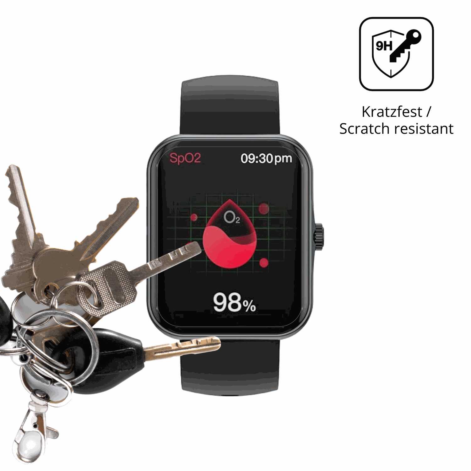 dipos Displayschutz für Alutoria S80K 1.83 Zoll Smartwatch, transparente Oberfläche, perfekte Passform auch für die Rundungen