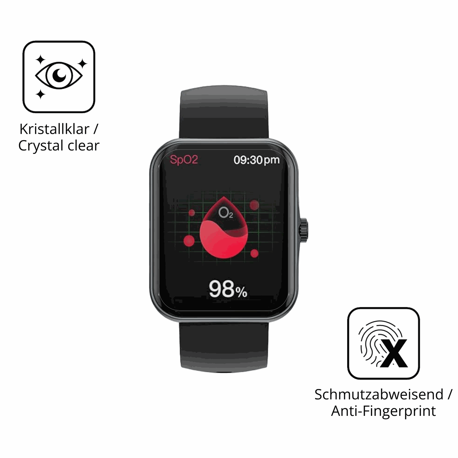 Flexible TPU-Folie passend zugeschnitten für Alutoria S80K 1.83 Zoll Smartwatch, vollständige Abdeckung