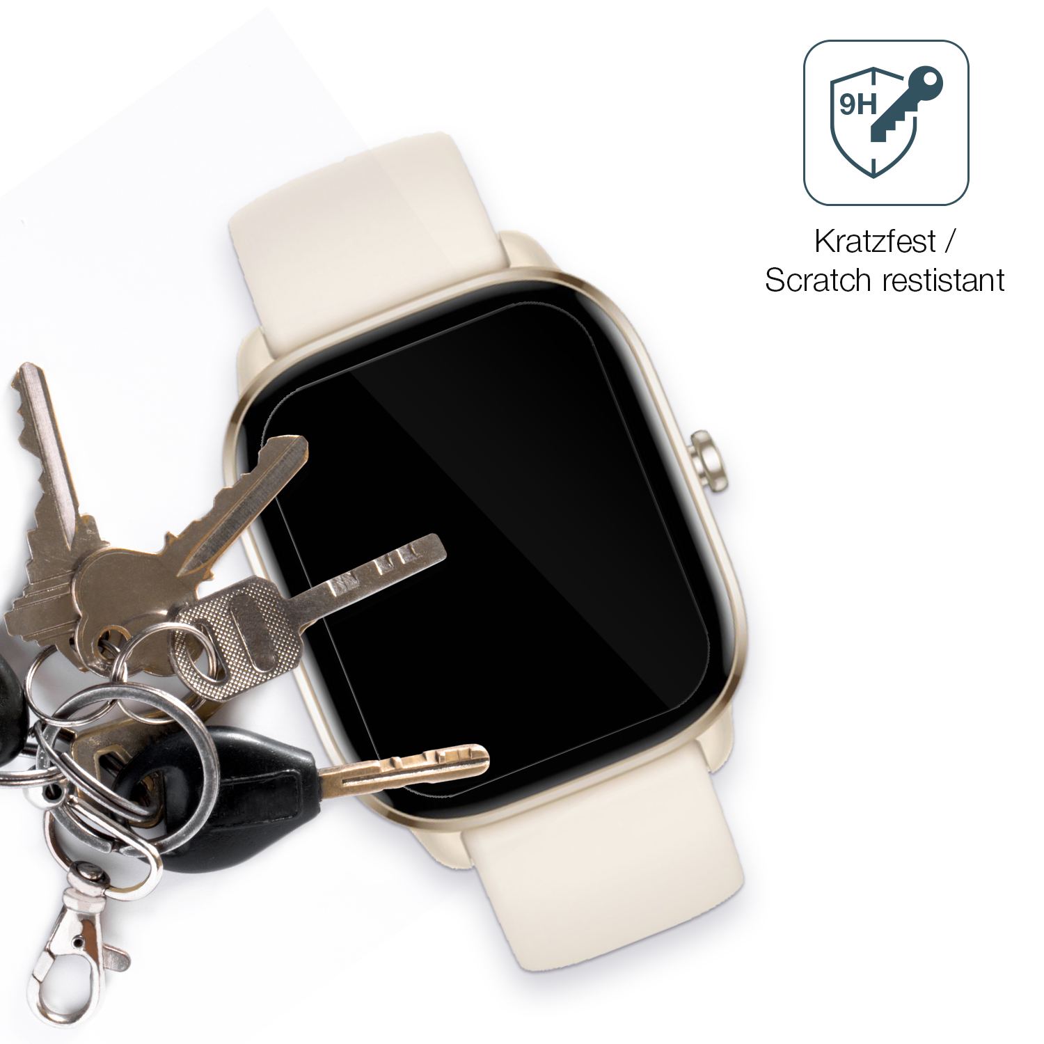 dipos Displayschutz für Amazfit GTS 4 mini, transparente Oberfläche, perfekte Passform auch für die Rundungen
