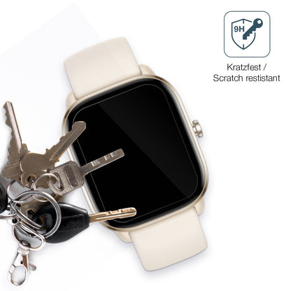 dipos Displayschutz für Amazfit GTS 4 mini, transparente Oberfläche, perfekte Passform auch für die Rundungen