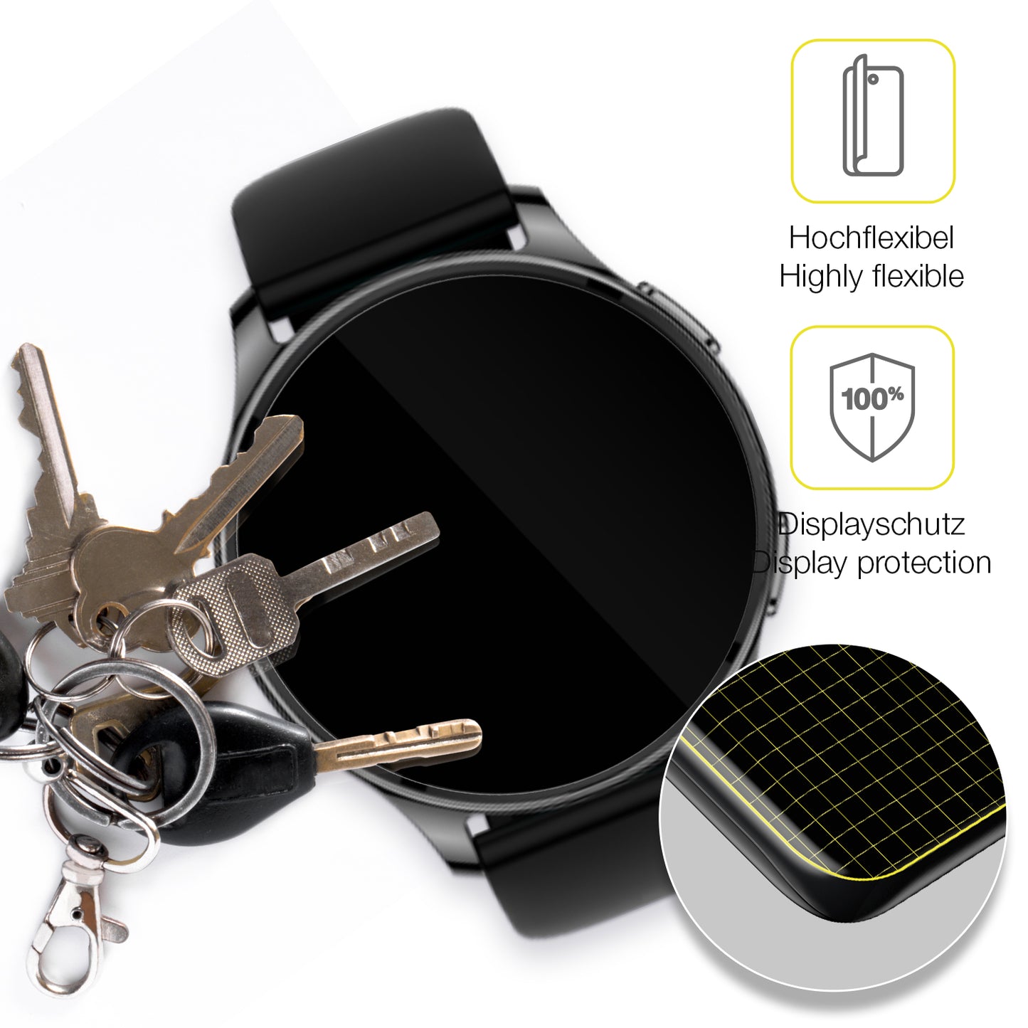 dipos Displayschutz für Amazfit Pop 3r, transparente Oberfläche, geringe Dicke und perfekte Passform