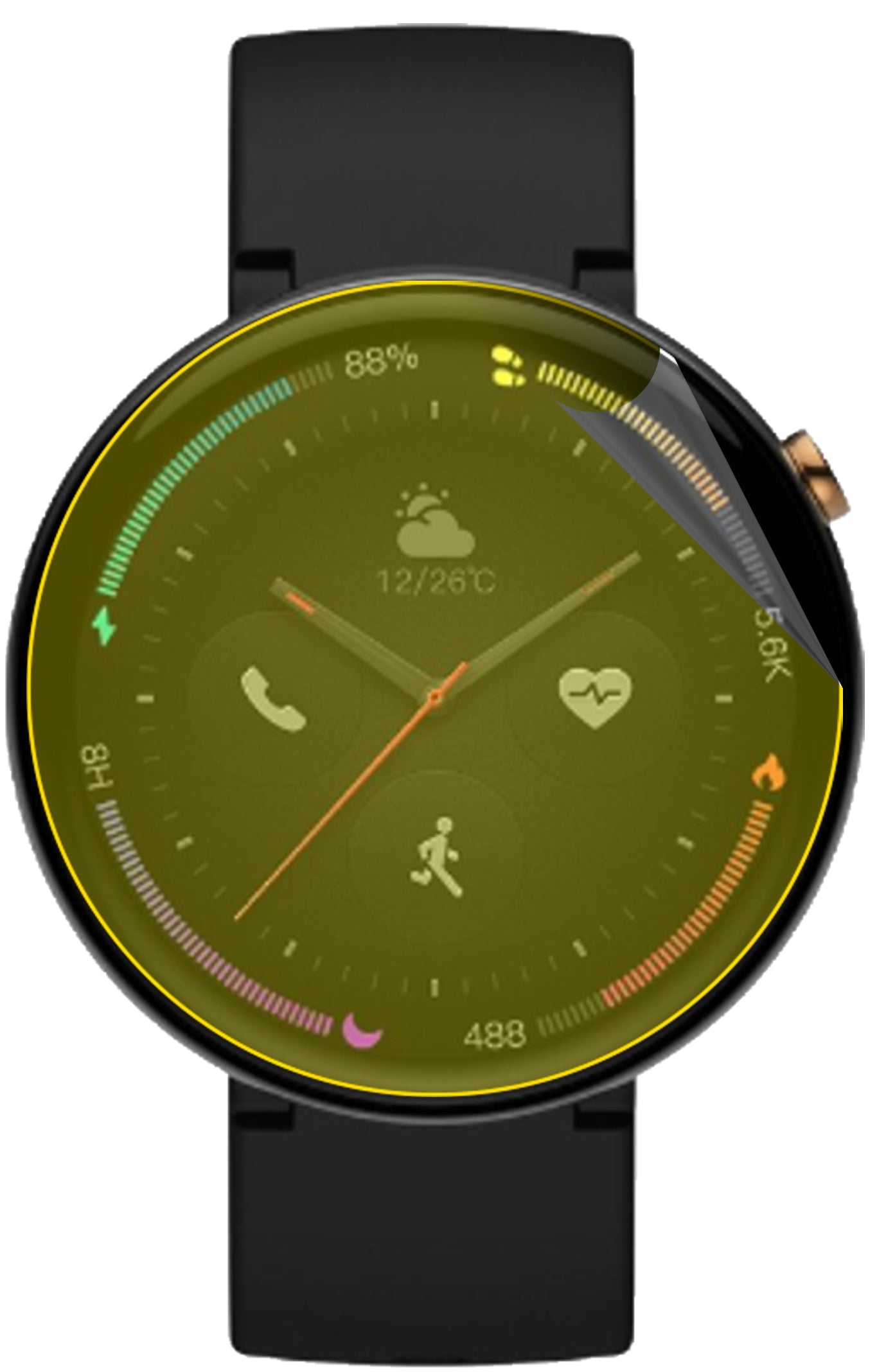 dipos Displayschutz für Amazfit Verge 2, transparente Oberfläche, geringe Dicke und perfekte Passform