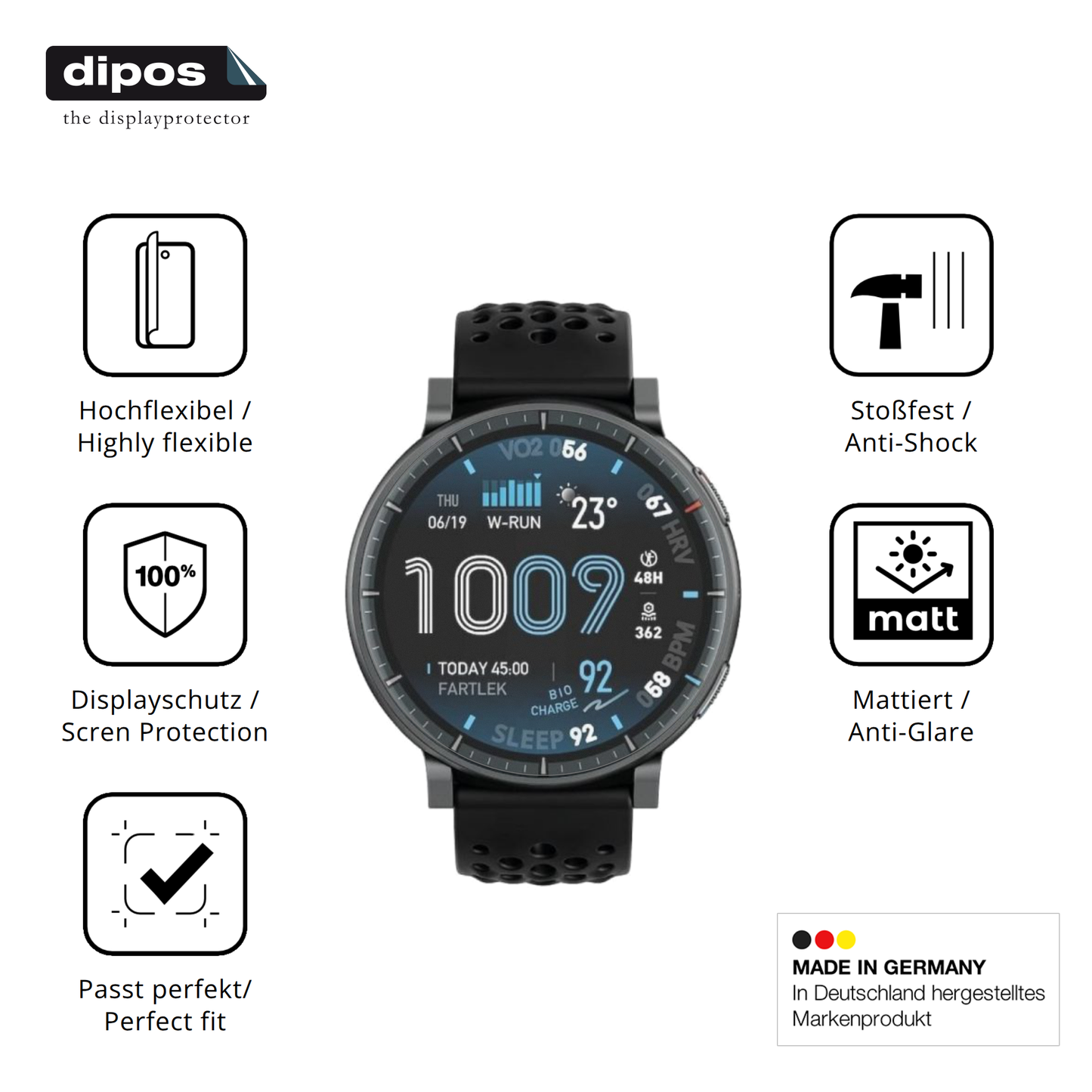 Displayschutz hergestellt in Deutschland, höchste Qualität made in Germany