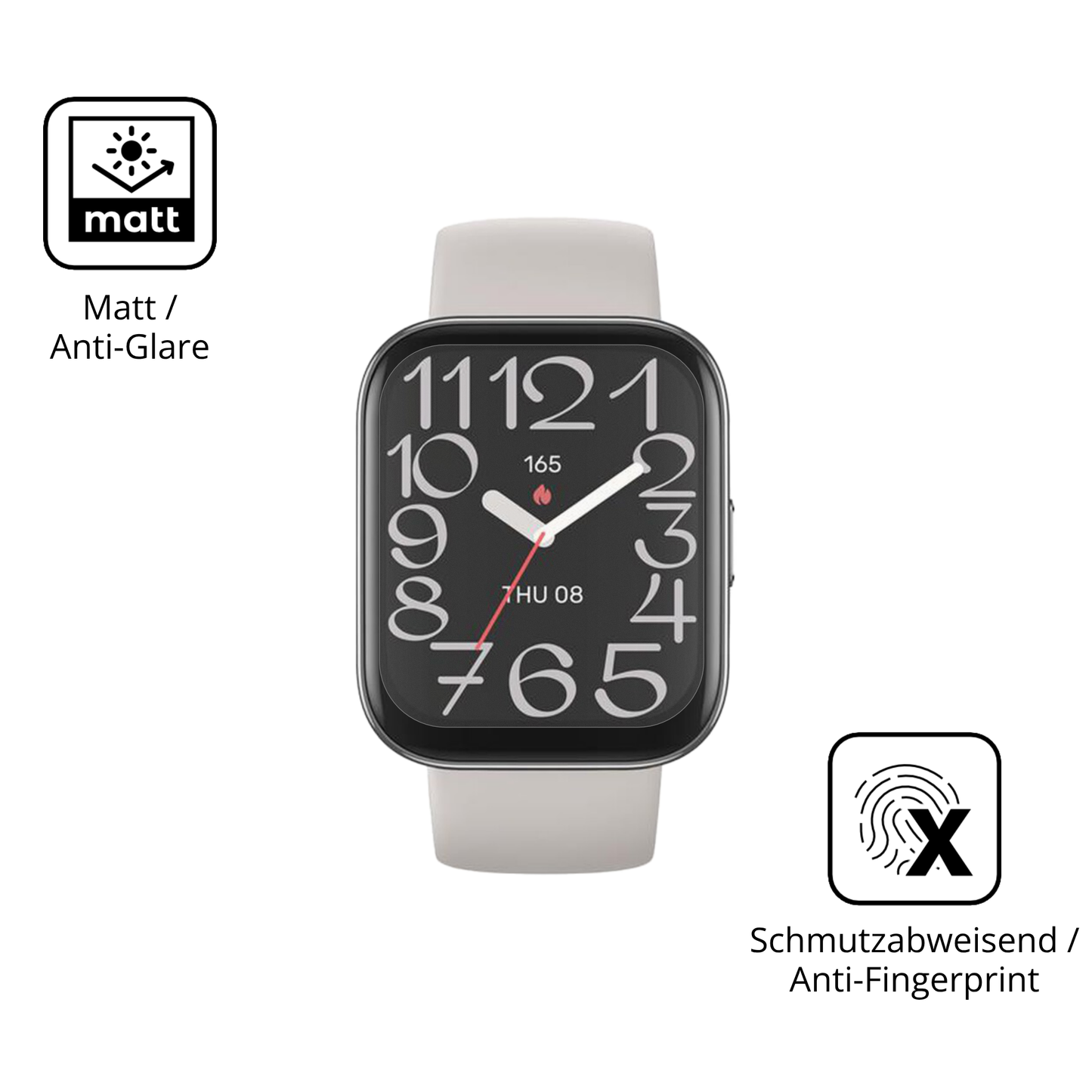9H Hartbeschichtete, flexible Folie passend zugeschnitten für Amazfit Bip 5 Unity