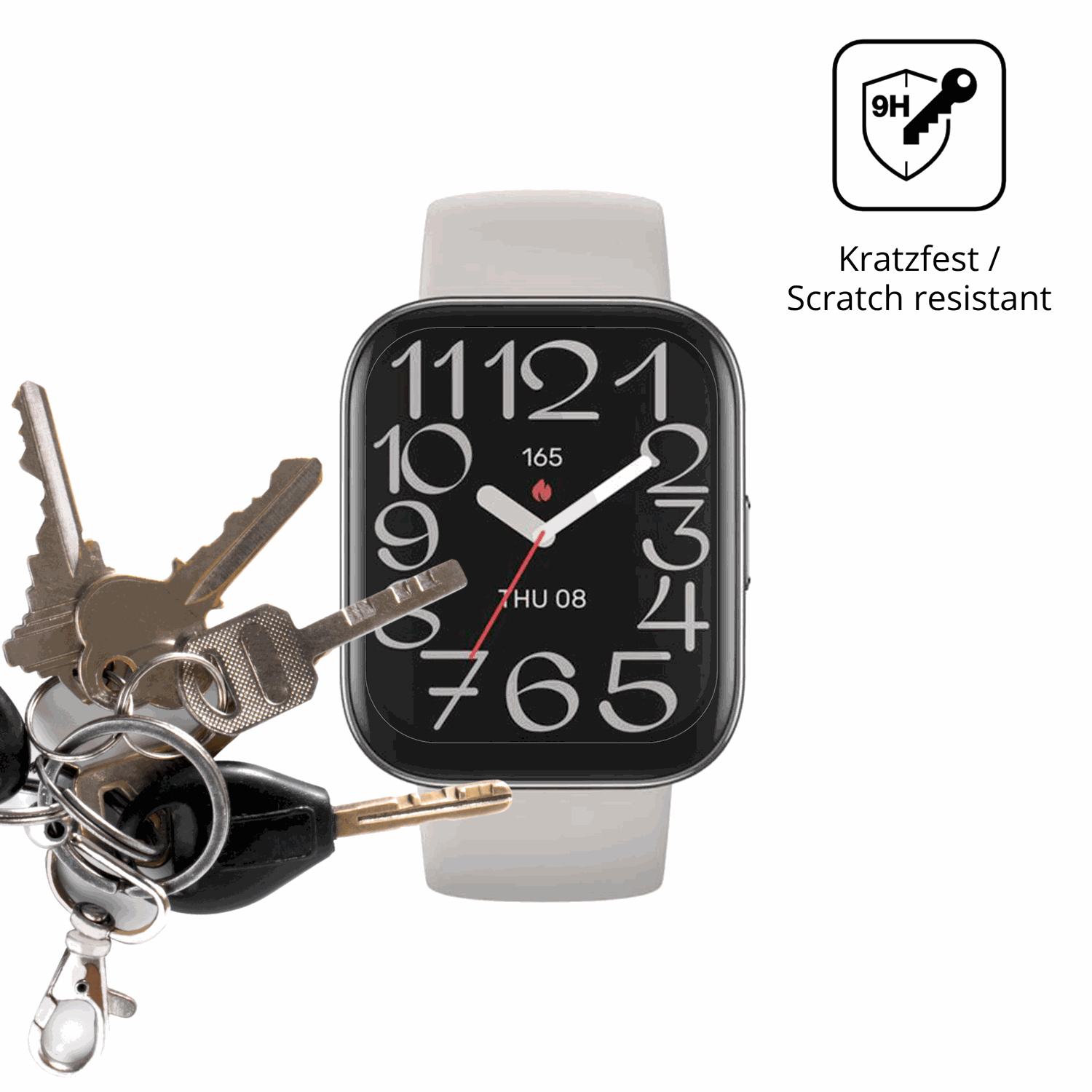 dipos Displayschutz für Amazfit Bip 5 Unity, transparente Oberfläche, perfekte Passform auch für die Rundungen