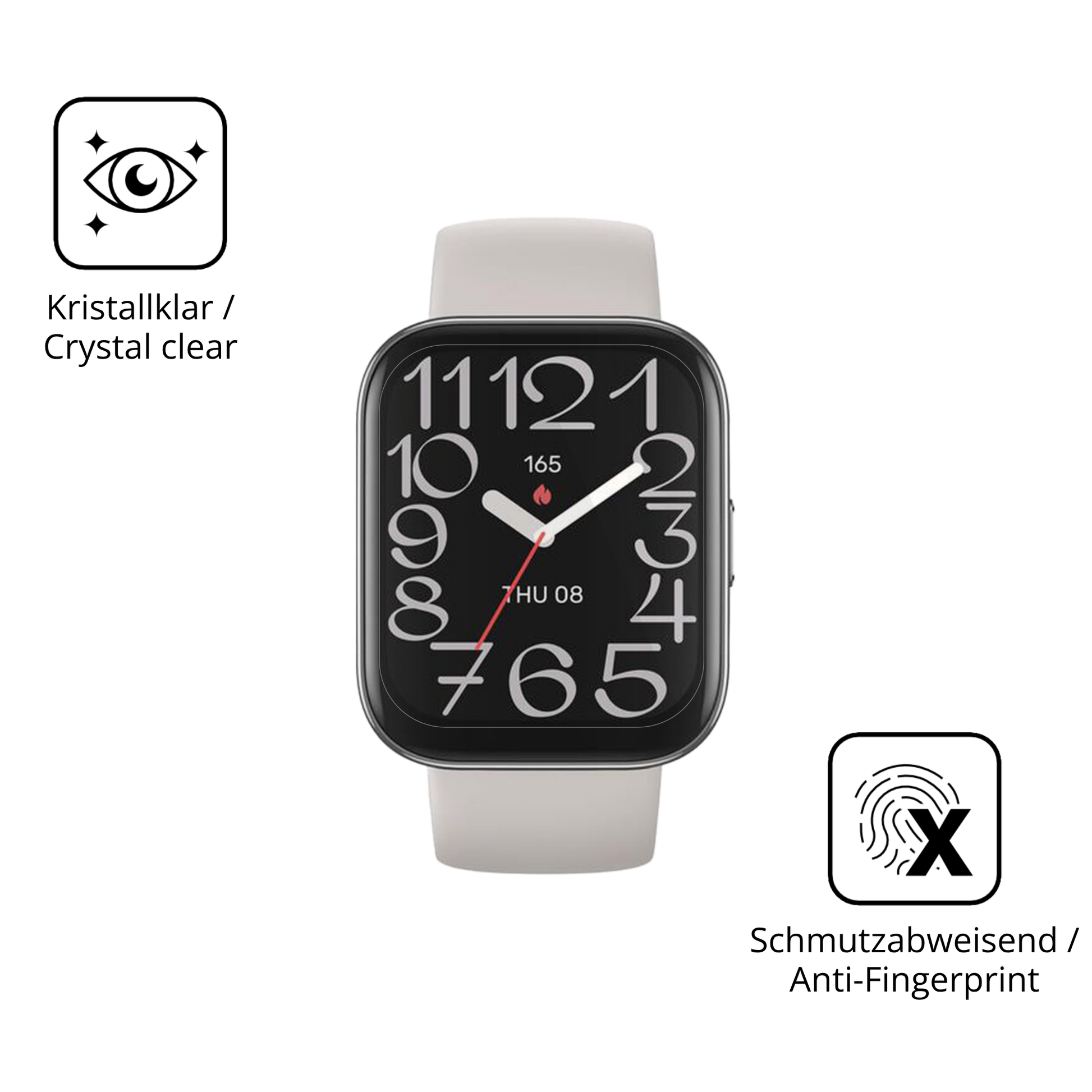 Flexible TPU-Folie passend zugeschnitten für Amazfit Bip 5 Unity, vollständige Abdeckung