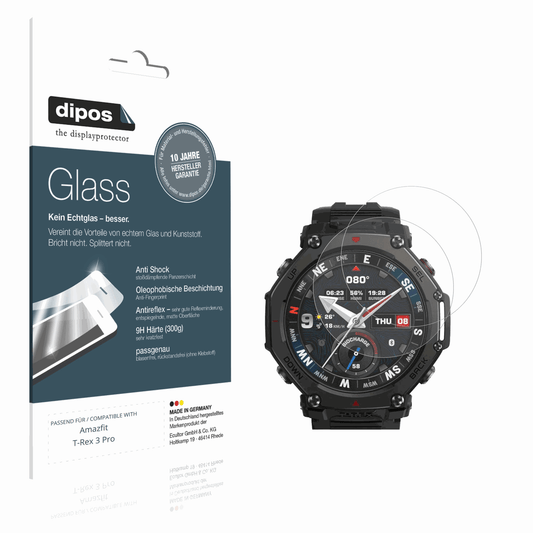 2x 9H Schutzfolie matt für Amazfit T-Rex 3 Pro Panzerfolie