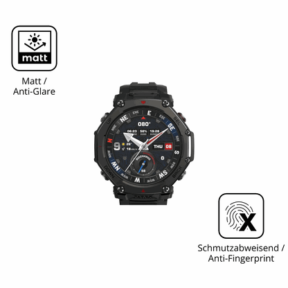 2x 9H Schutzfolie matt für Amazfit T-Rex 3 Pro Panzerfolie