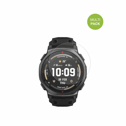 AmazfitT-Rex 3 Pro 44mm mit aufgebrachter dipos Displayschutzfolie, die lästige Fingerabdrücke minimiert