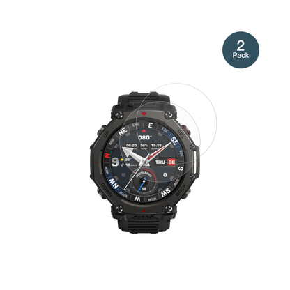 AmazfitT-Rex 3 Pro 48mm mit aufgebrachter dipos Panzerfolie, die lästige Fingerabdrücke minimiert