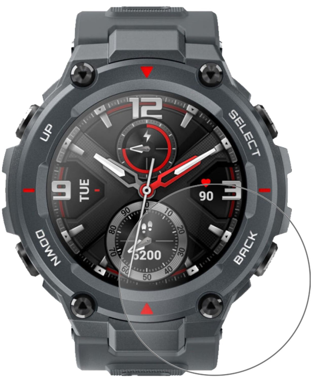 1x 9H Schutzfolie matt für Amazfit T-Rex Smartwatch Panzerfolie