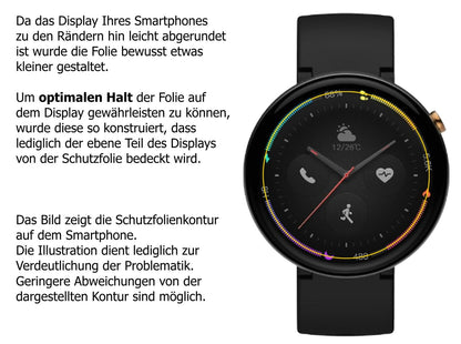 2x Schutzfolie matt für Amazfit Verge 2 Display-Schutzfolie