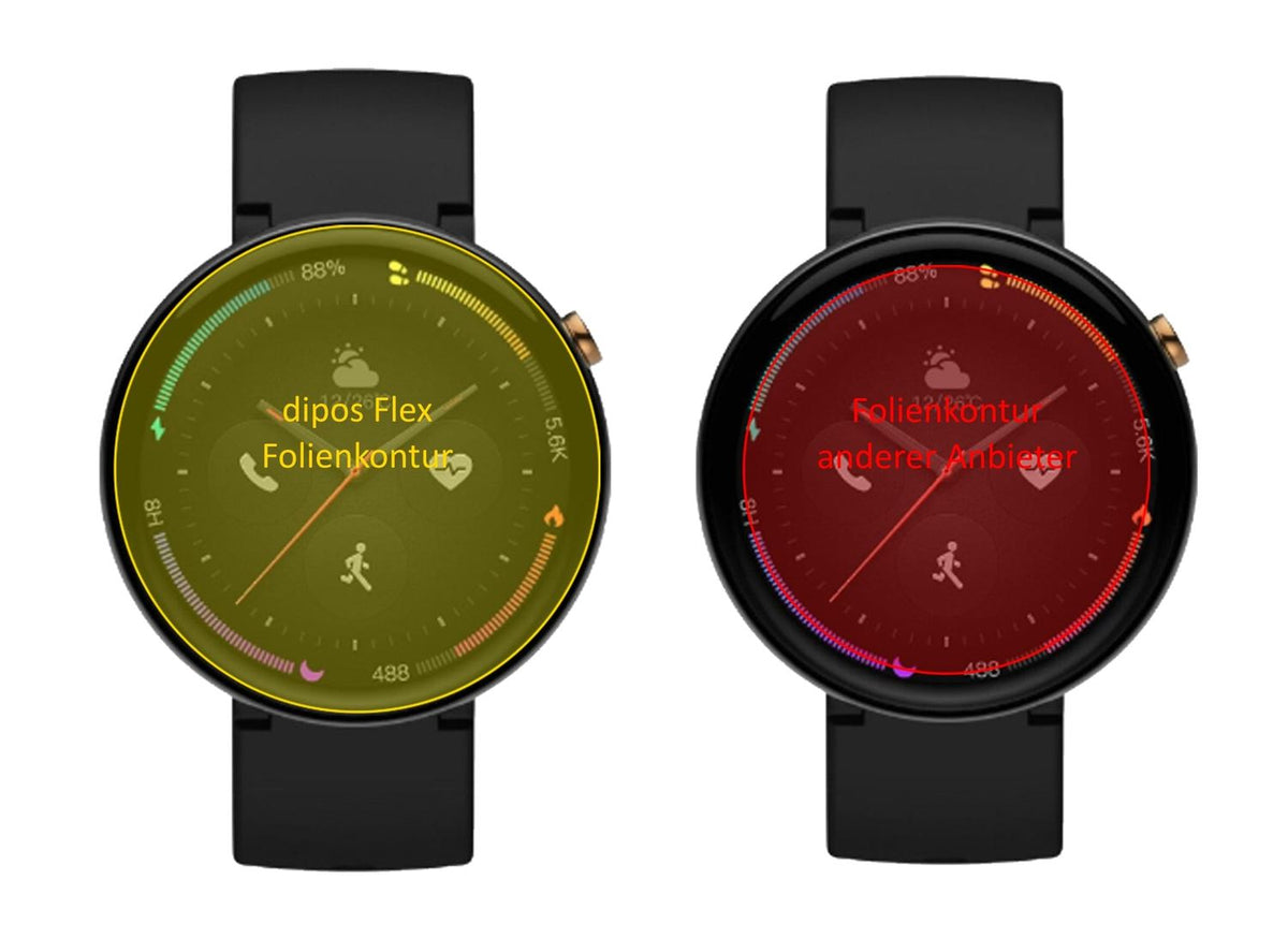 2x 3D Full Cover Schutzfolie für Amazfit Verge 2