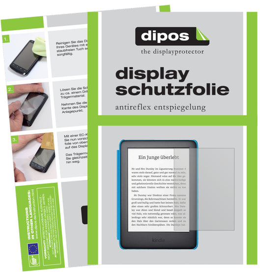 Matte Displayschutzfolie von dipos passend für Amazon Kindle Kids Edition (2019), präziser Zuschnitt und blasenfrei montiert