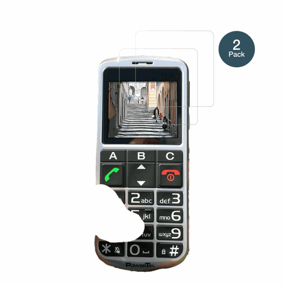 AmplicommsPowerTel M8000 Senioren-Handy mit aufgebrachter dipos Flex Schutzfolie, glasklare Darstellung ohne Einschränkungen