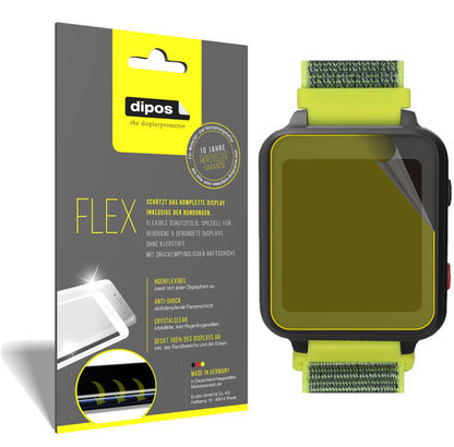 Klare Displayschutzfolie von dipos passend für Anio 5 Smartwatch, 100% Displayabdeckung und blasenfreie Montage