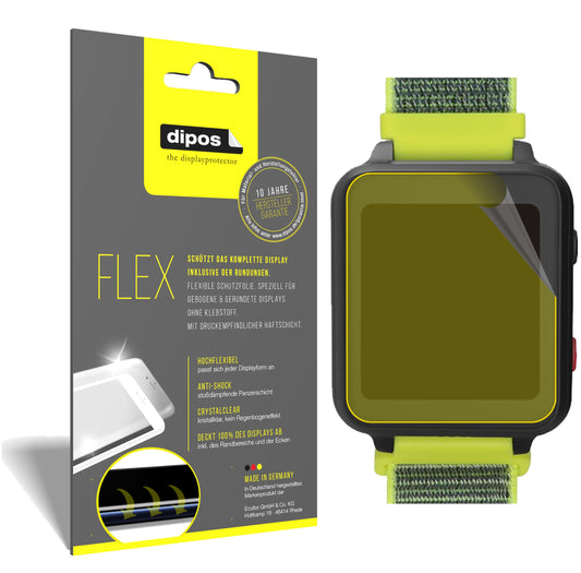 Klare Displayschutzfolie von dipos passend für Anio 5 Smartwatch, 100% Displayabdeckung und blasenfreie Montage