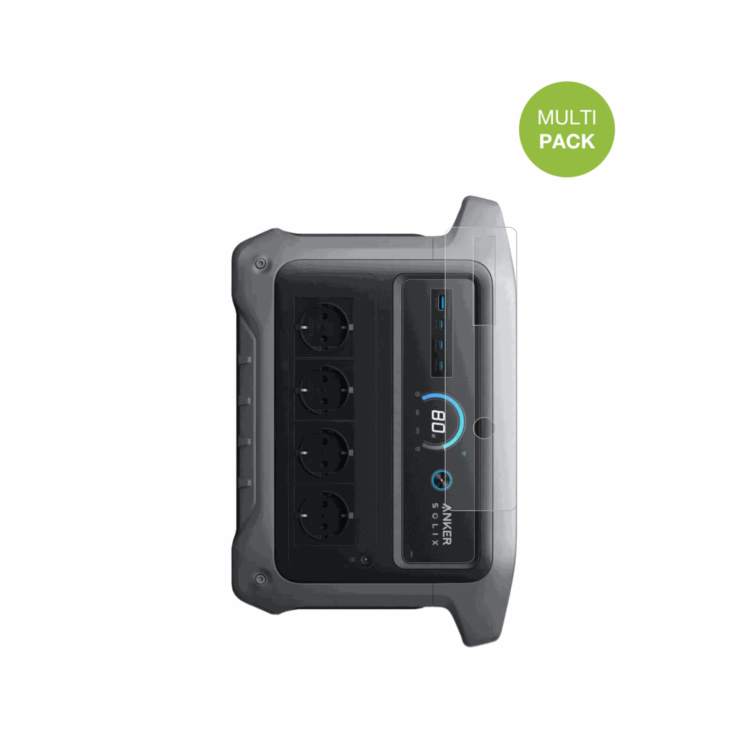 AnkerSOLIX C1000 Gen 2 mit aufgebrachter dipos Displayschutzfolie, die lästige Fingerabdrücke minimiert