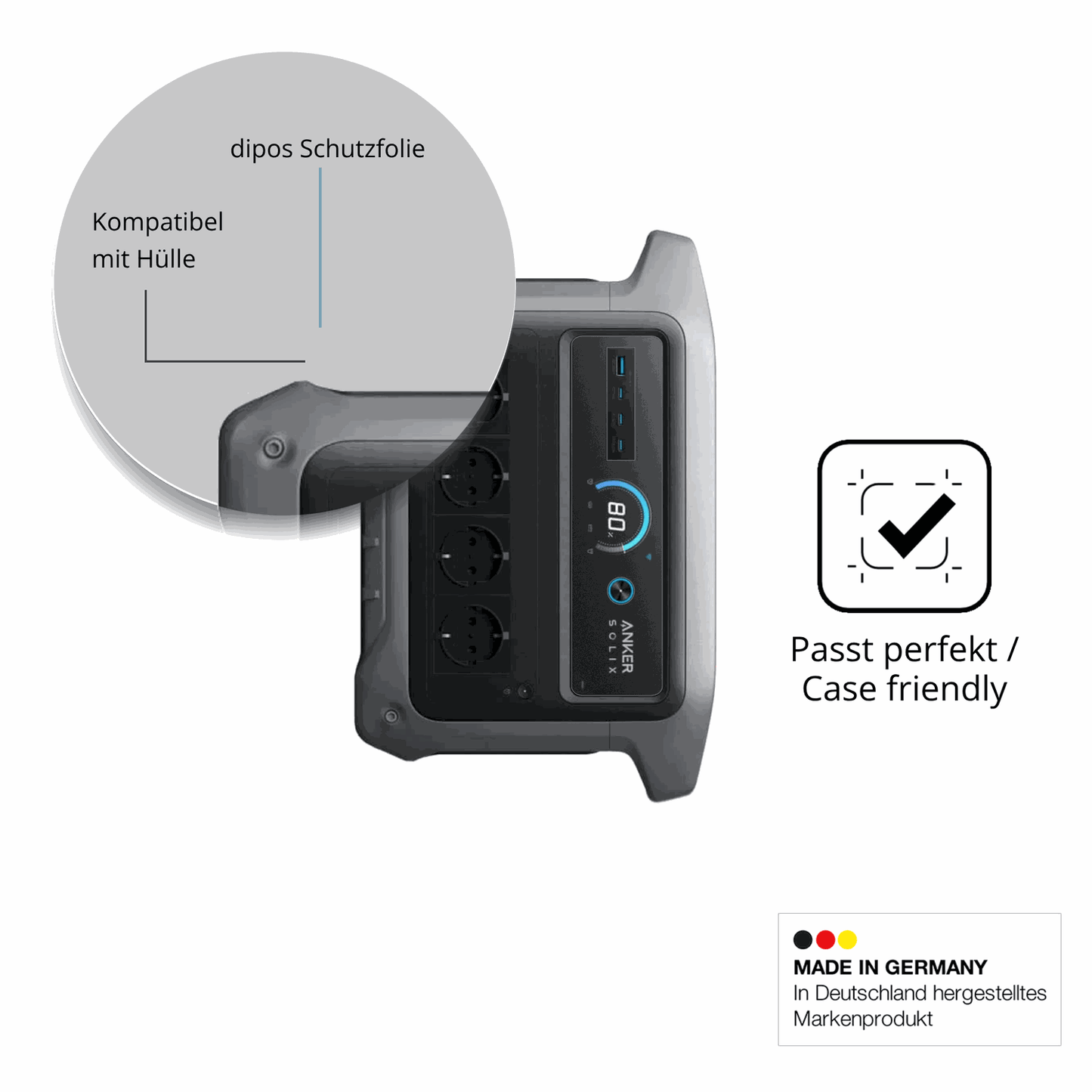 Schutzfolie mit optimaler Passform, zur Verwendung mit Hüllen geeignet