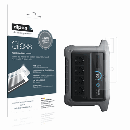 Matte Displayschutzfolie von dipos passend für Anker SOLIX C1000 Gen 2, 9H kratzfest und blasenfrei montiert