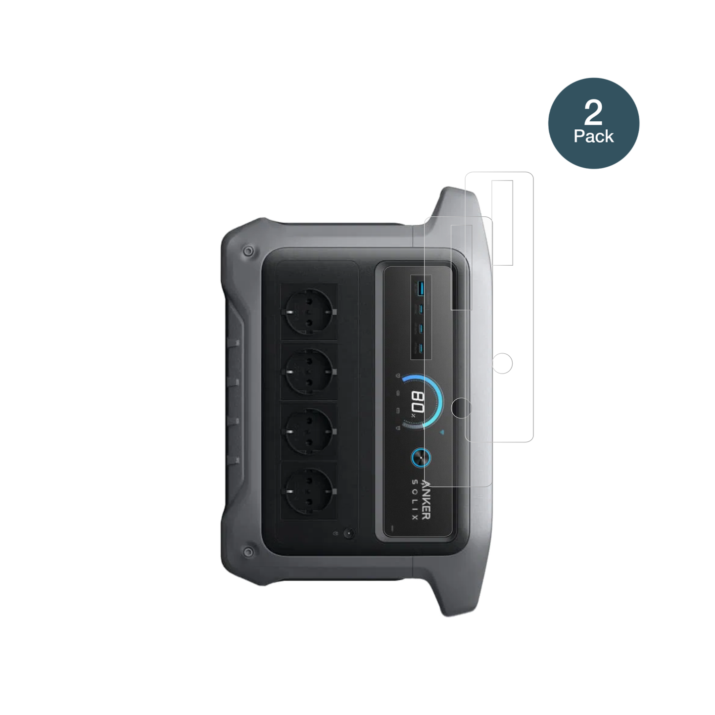 AnkerSOLIX C1000 Gen 2 mit aufgebrachter dipos Panzerfolie, die lästige Fingerabdrücke minimiert