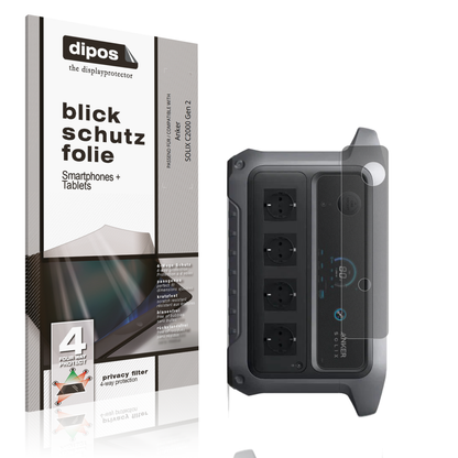 Blickschutzfolie von dipos passend für Anker SOLIX C2000 Gen 2, präziser Zuschnitt und blasenfrei montiert