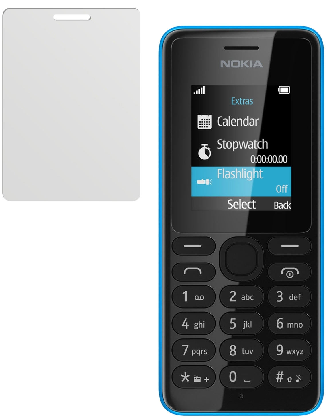 108Nokia mit aufgebrachter dipos Displayschutzfolie, die lästige Fingerabdrücke minimiert