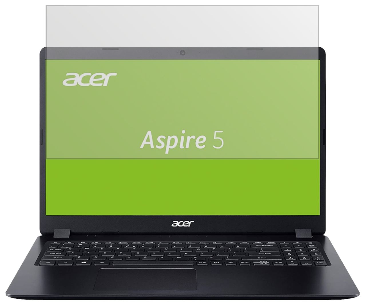 AcerAspire 5 (A515-54G-56XE) mit aufgebrachter dipos Displayschutzfolie, die lästige Fingerabdrücke minimiert