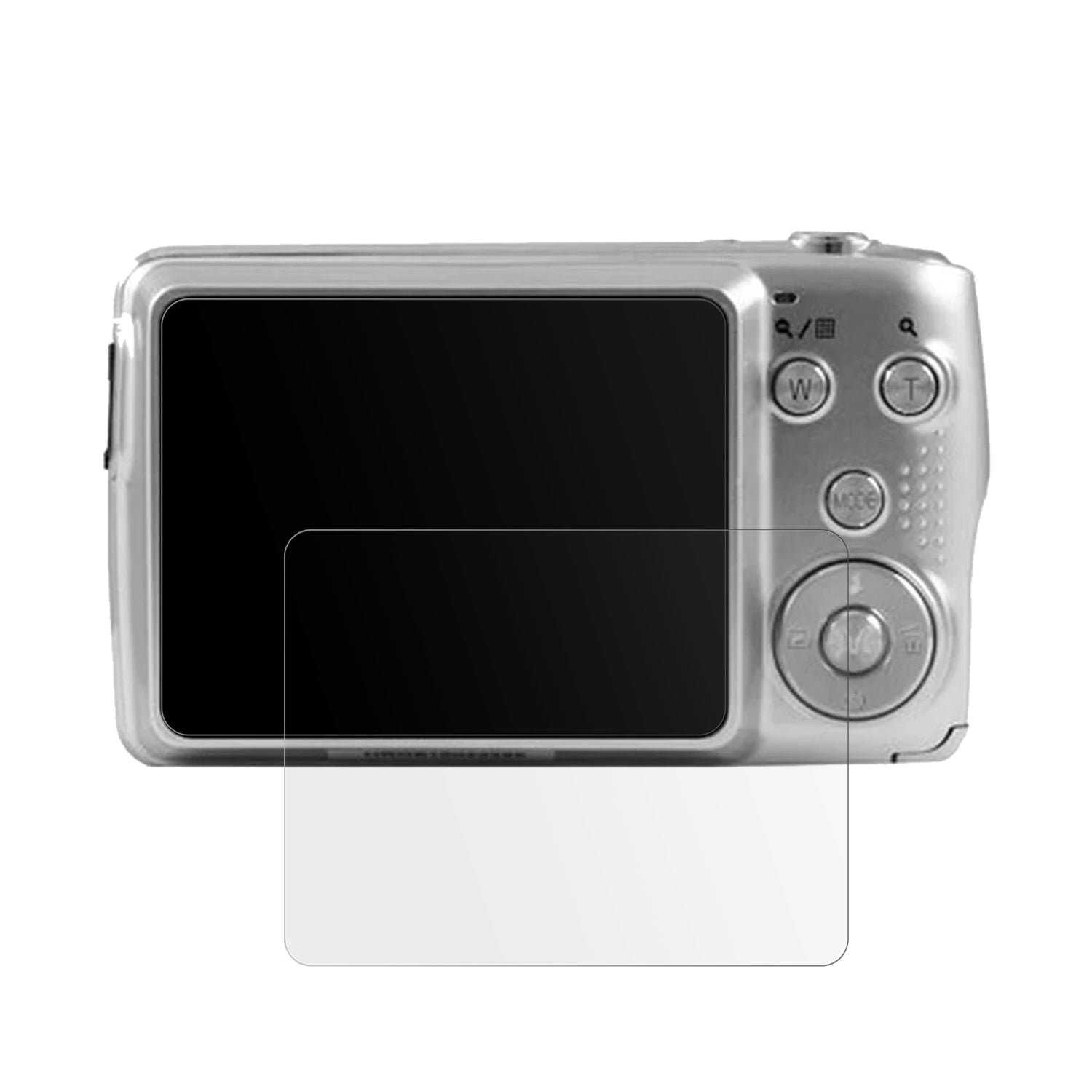 Agfa PhotoRealishot DC8200 mit aufgebrachter dipos Displayschutzfolie, die lästige Fingerabdrücke minimiert