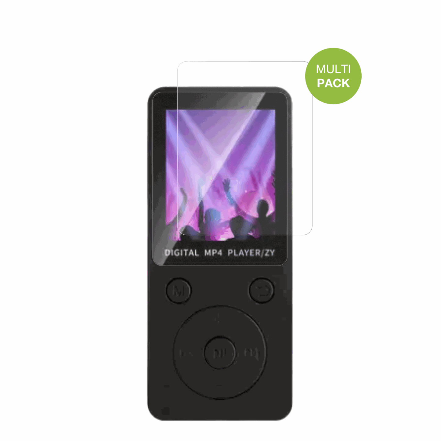 AivaneS11 MP3-Player mit aufgebrachter dipos Displayschutzfolie, die lästige Fingerabdrücke minimiert
