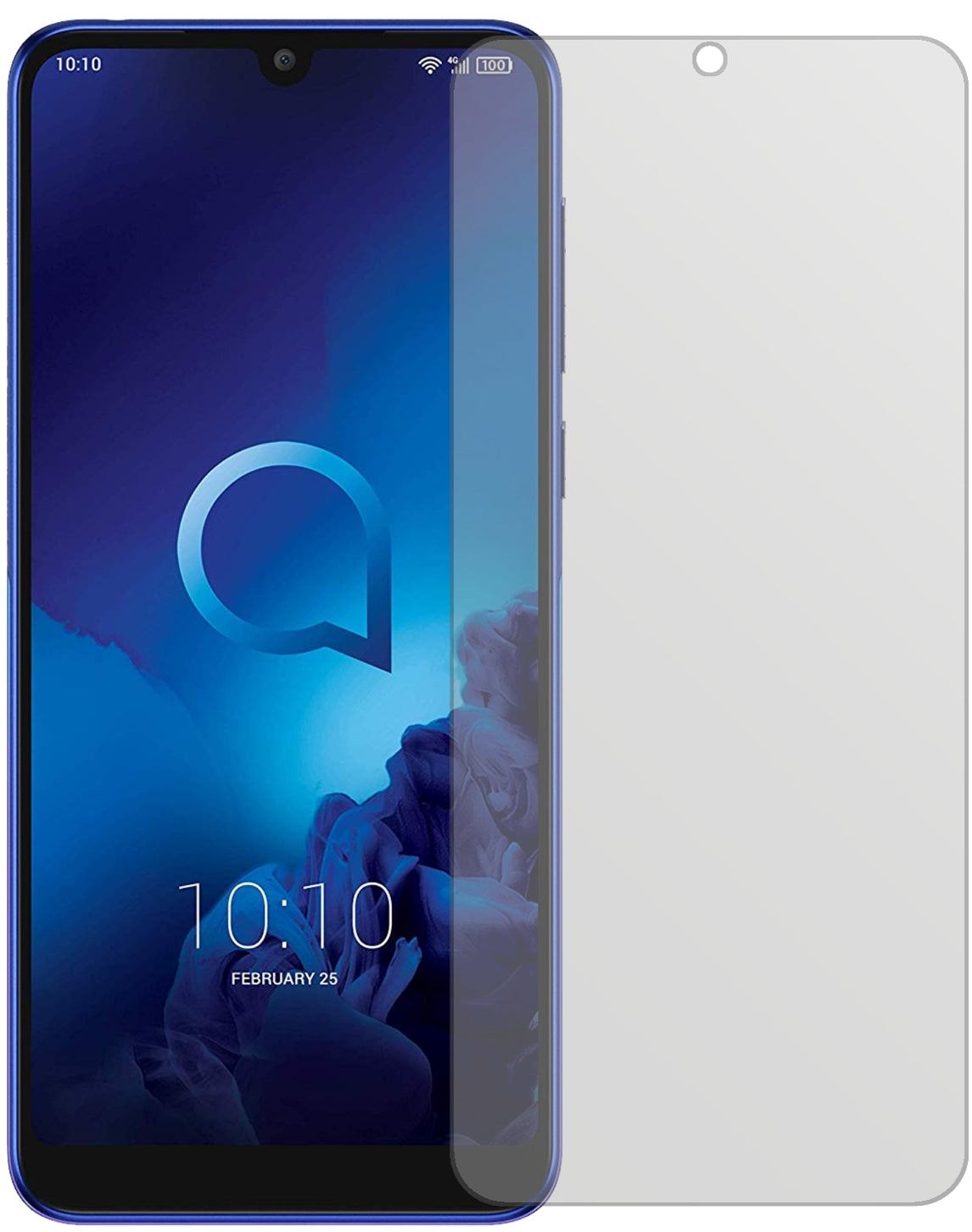 Alcatel3 (2019) mit aufgebrachter dipos Displayschutzfolie, die lästige Fingerabdrücke minimiert