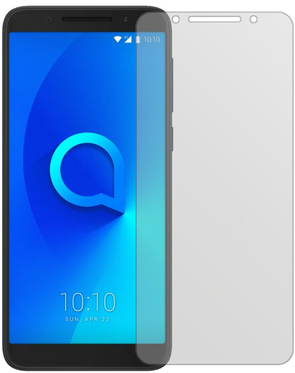 Alcatel3V mit aufgebrachter dipos Displayschutzfolie, die lästige Fingerabdrücke minimiert