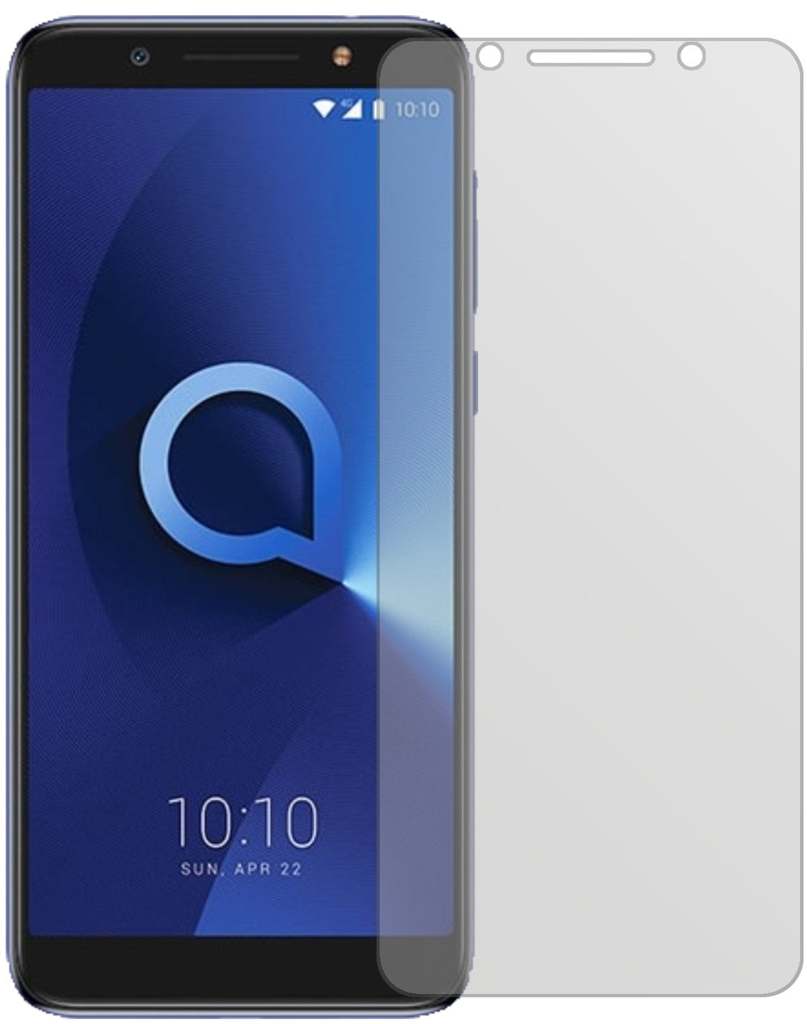 Alcatel3X mit aufgebrachter dipos Displayschutzfolie, die lästige Fingerabdrücke minimiert