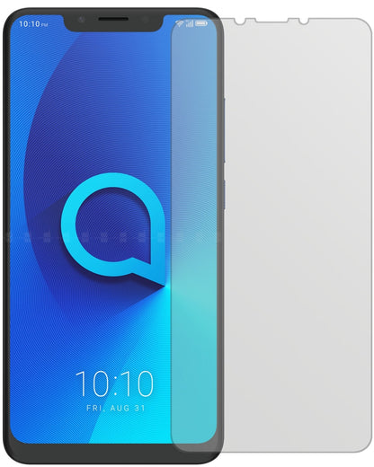 Alcatel5V mit aufgebrachter dipos Displayschutzfolie, die lästige Fingerabdrücke minimiert