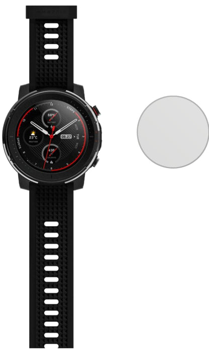 AmazfitSmart Sport Watch 3 mit aufgebrachter dipos Displayschutzfolie, die lästige Fingerabdrücke minimiert