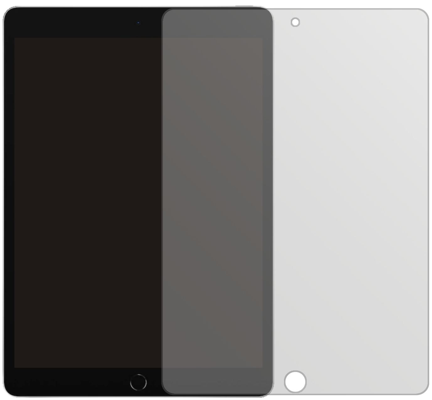 AppleiPad 10.2 Zoll (2021) mit aufgebrachter dipos Displayschutzfolie, die lästige Fingerabdrücke minimiert