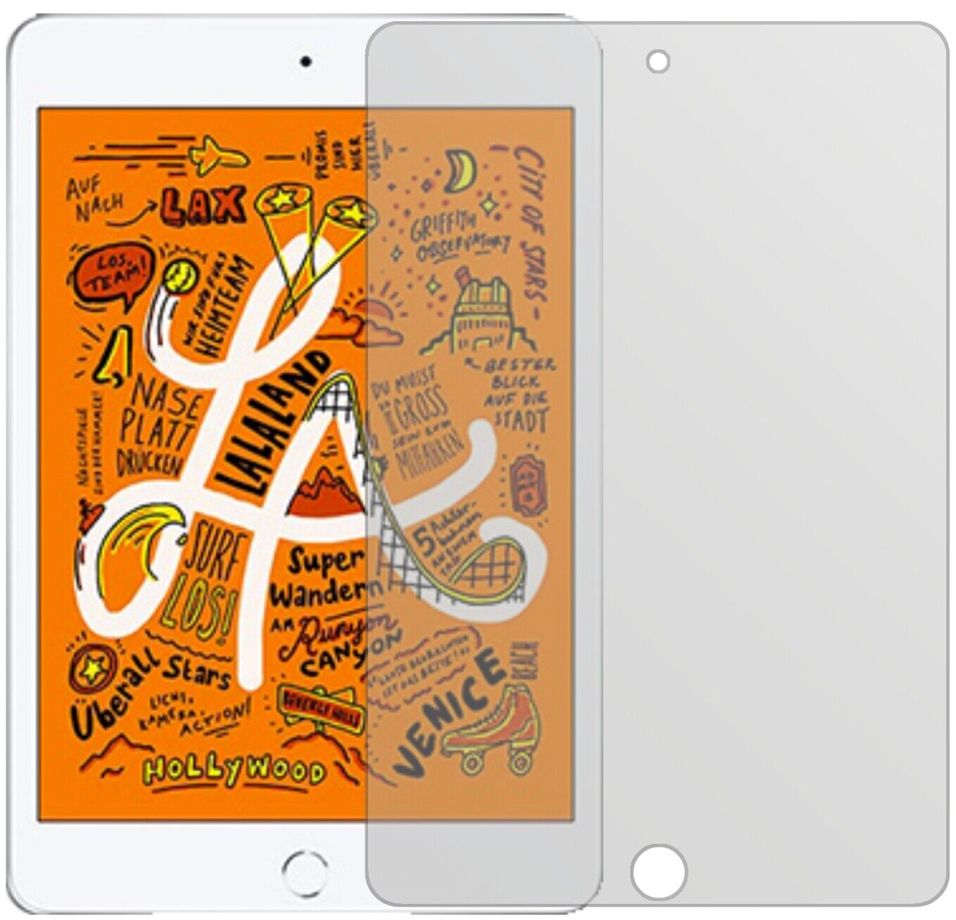AppleiPad Mini (2019) 7.9 Zoll mit aufgebrachter dipos Displayschutzfolie, die lästige Fingerabdrücke minimiert