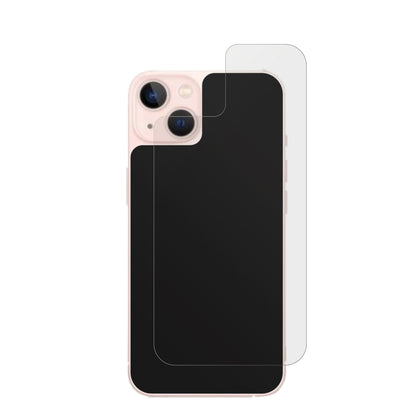 AppleiPhone 13 Rückseite mit aufgebrachter dipos Displayschutzfolie, die lästige Fingerabdrücke minimiert