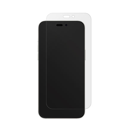 AppleiPhone 16 mit aufgebrachter dipos Displayschutzfolie, die lästige Fingerabdrücke minimiert