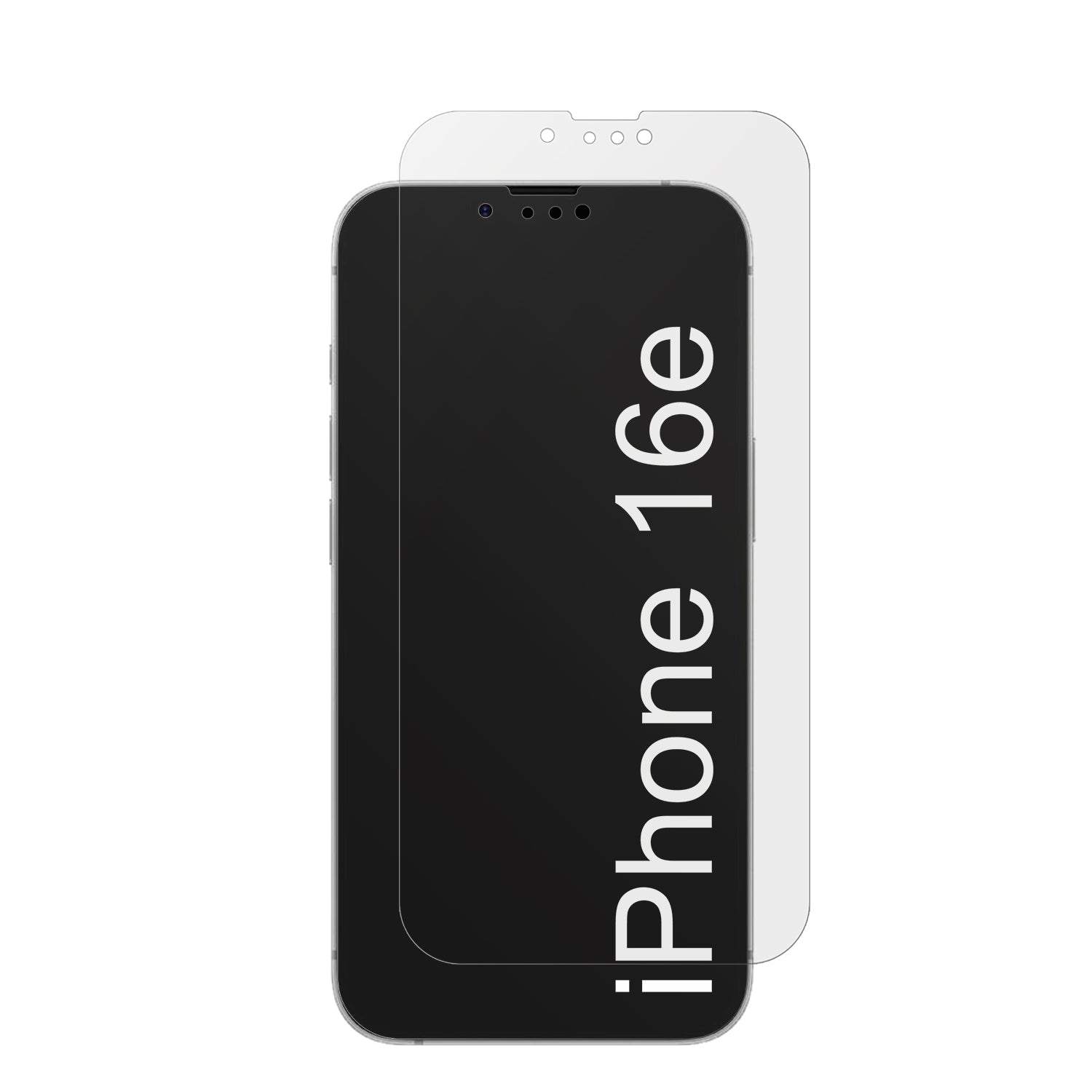 AppleiPhone 16e mit aufgebrachter dipos Displayschutzfolie, die lästige Fingerabdrücke minimiert