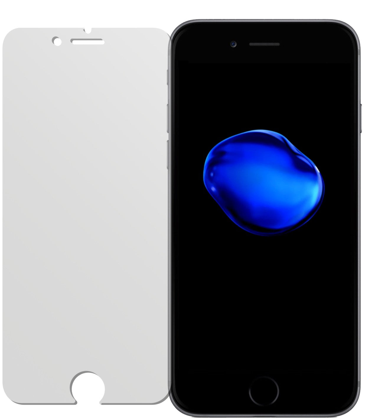 AppleiPhone 7 Plus mit aufgebrachter dipos Displayschutzfolie, die lästige Fingerabdrücke minimiert