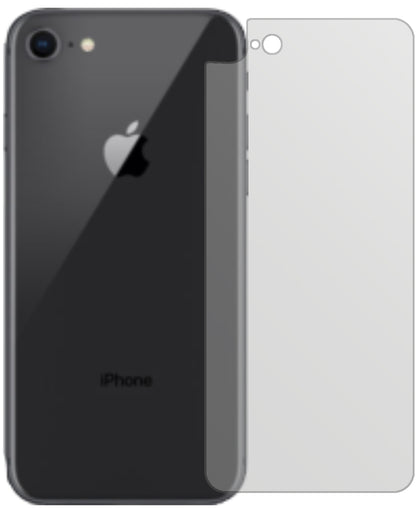 AppleiPhone SE (2020) Rückseite mit aufgebrachter dipos Displayschutzfolie, die lästige Fingerabdrücke minimiert