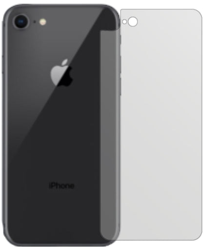 AppleiPhone SE (2020) Rückseite mit aufgebrachter dipos Displayschutzfolie, die lästige Fingerabdrücke minimiert