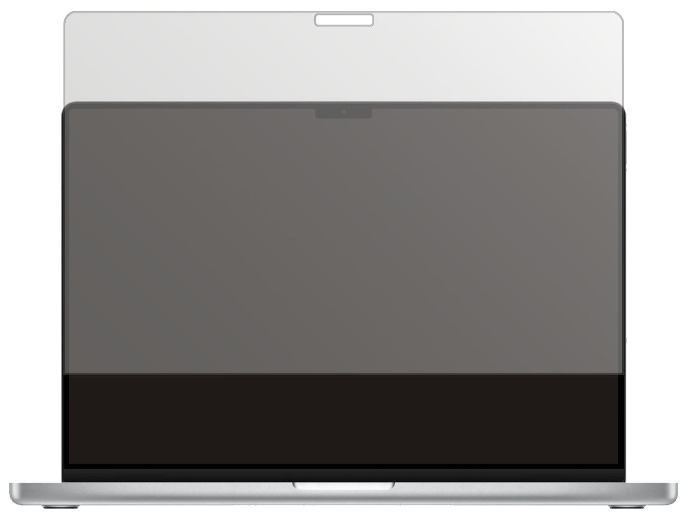 AppleMacBook Pro 14 Zoll (2021) mit aufgebrachter dipos Displayschutzfolie, die lästige Fingerabdrücke minimiert