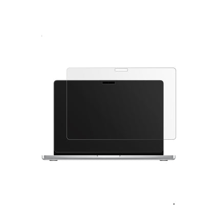 AppleMacBook Pro 14 Zoll M5 mit aufgebrachter dipos Displayschutzfolie, die lästige Fingerabdrücke minimiert