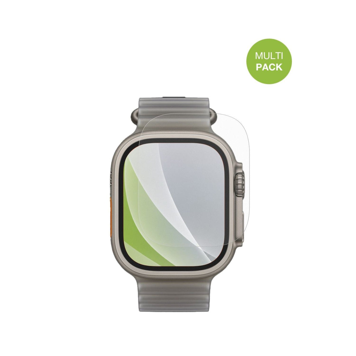 AppleWatch Ultra 4 mit aufgebrachter dipos Displayschutzfolie, die lästige Fingerabdrücke minimiert