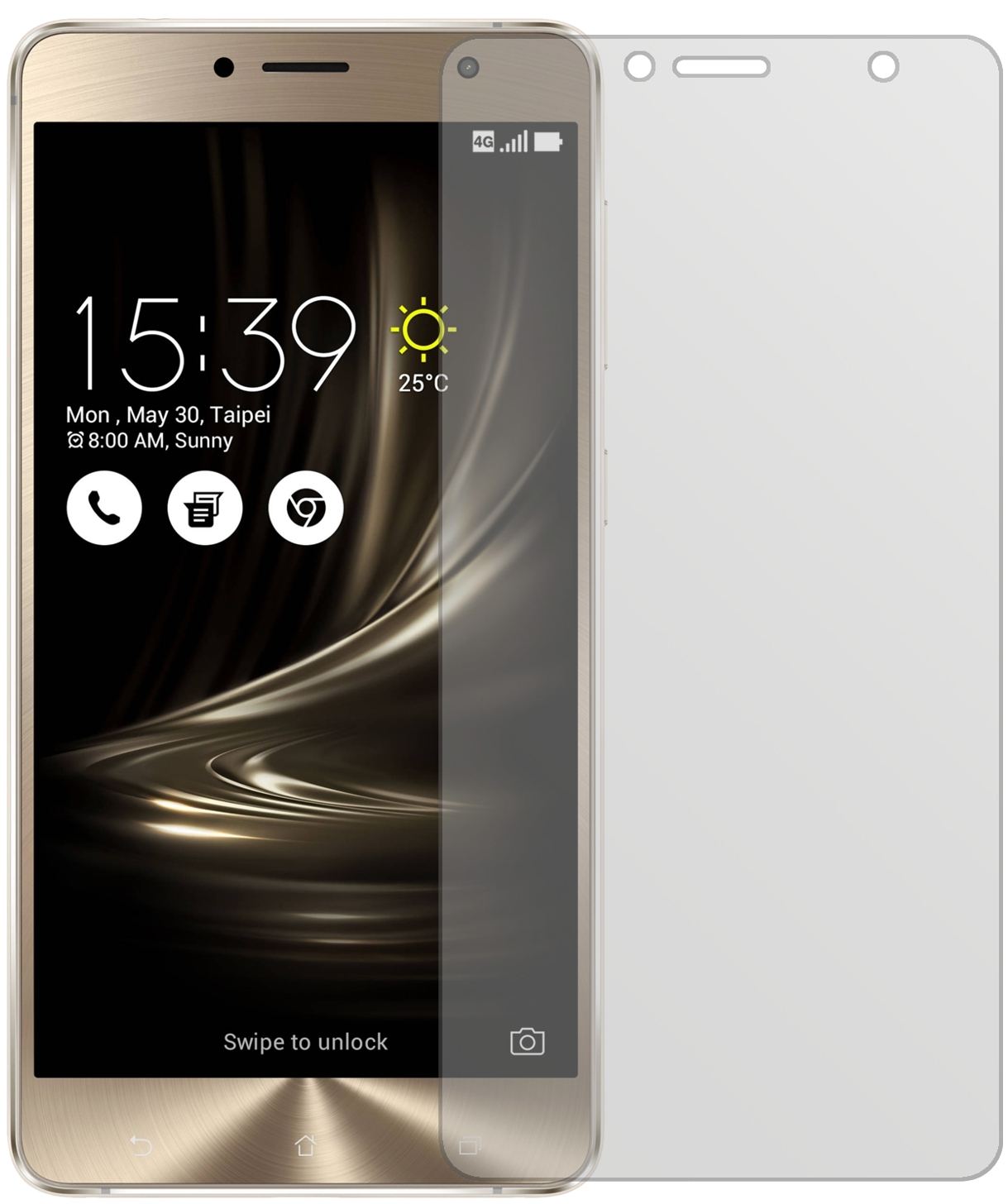 AsusZenfone 3 Deluxe ZS550KL 5,5 Zoll mit aufgebrachter dipos Displayschutzfolie, die lästige Fingerabdrücke minimiert