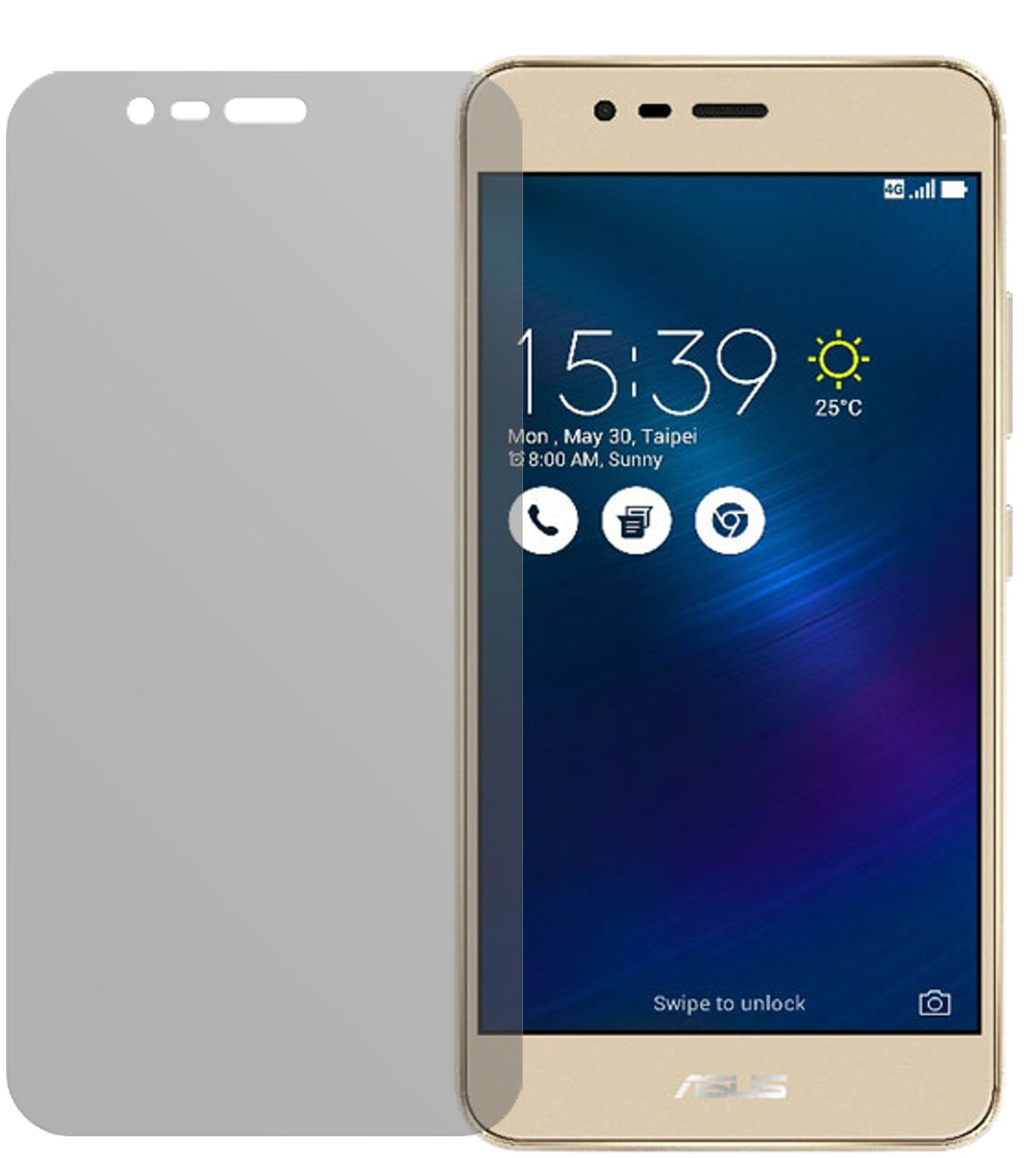 AsusZenFone 3 Max mit aufgebrachter dipos Displayschutzfolie, die lästige Fingerabdrücke minimiert