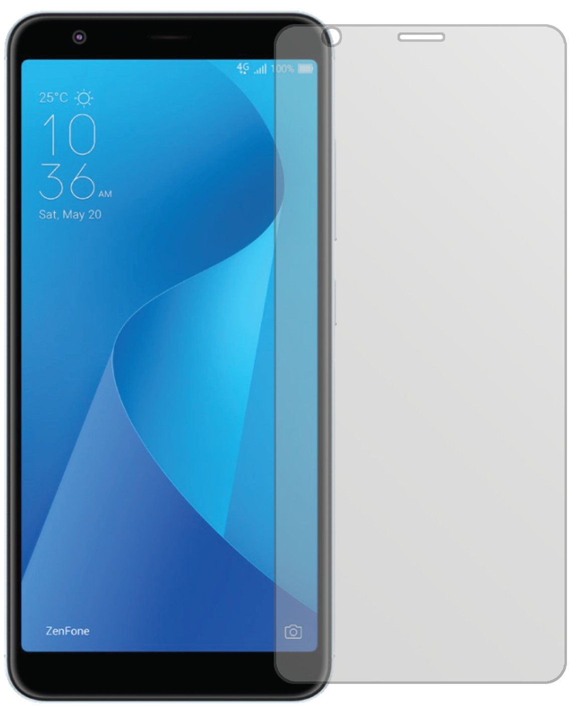AsusZenFone Max Plus M1 (ZB570TL) mit aufgebrachter dipos Displayschutzfolie, die lästige Fingerabdrücke minimiert