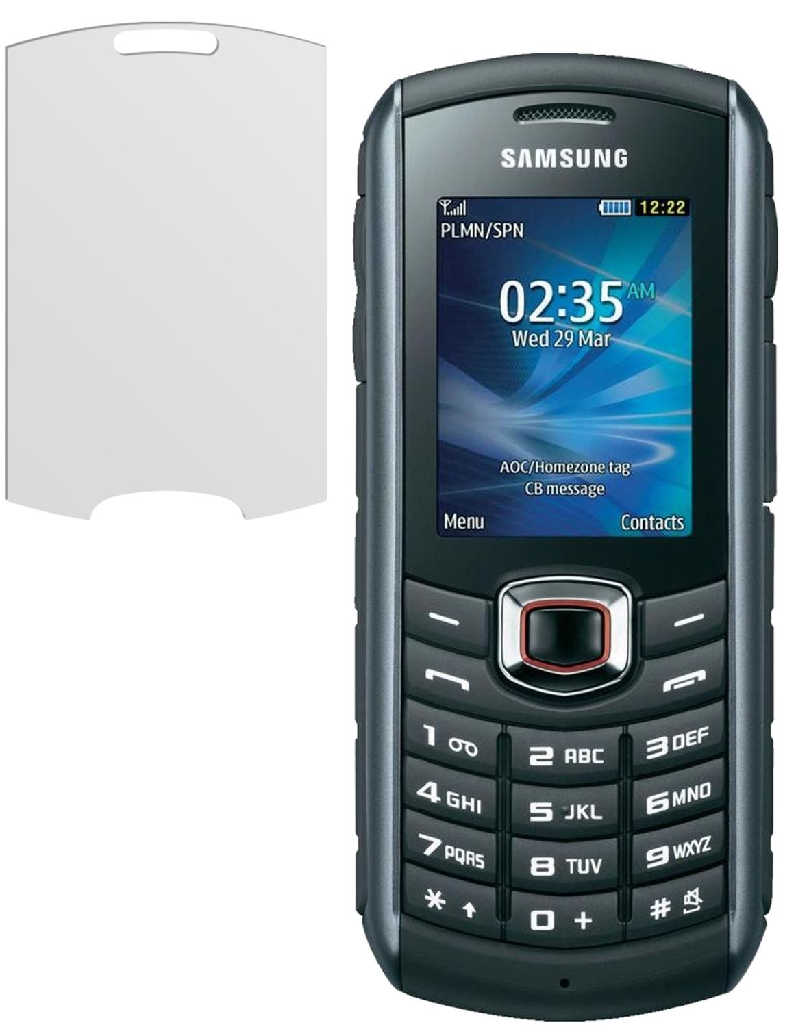 B2710Samsung mit aufgebrachter dipos Displayschutzfolie, die lästige Fingerabdrücke minimiert